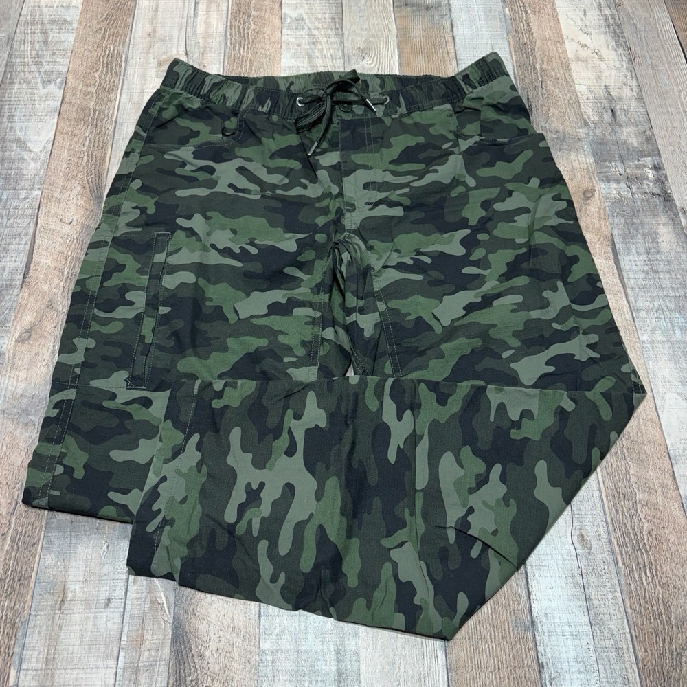 Bylt Weekender Pants Mens XL 32X27 Green Camouflage Ripstop Drawstring Stretch